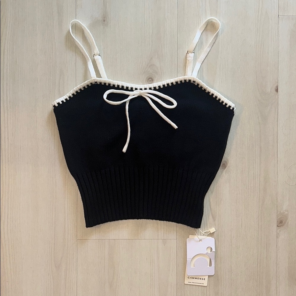 Black and White Women's Knit Tank Top